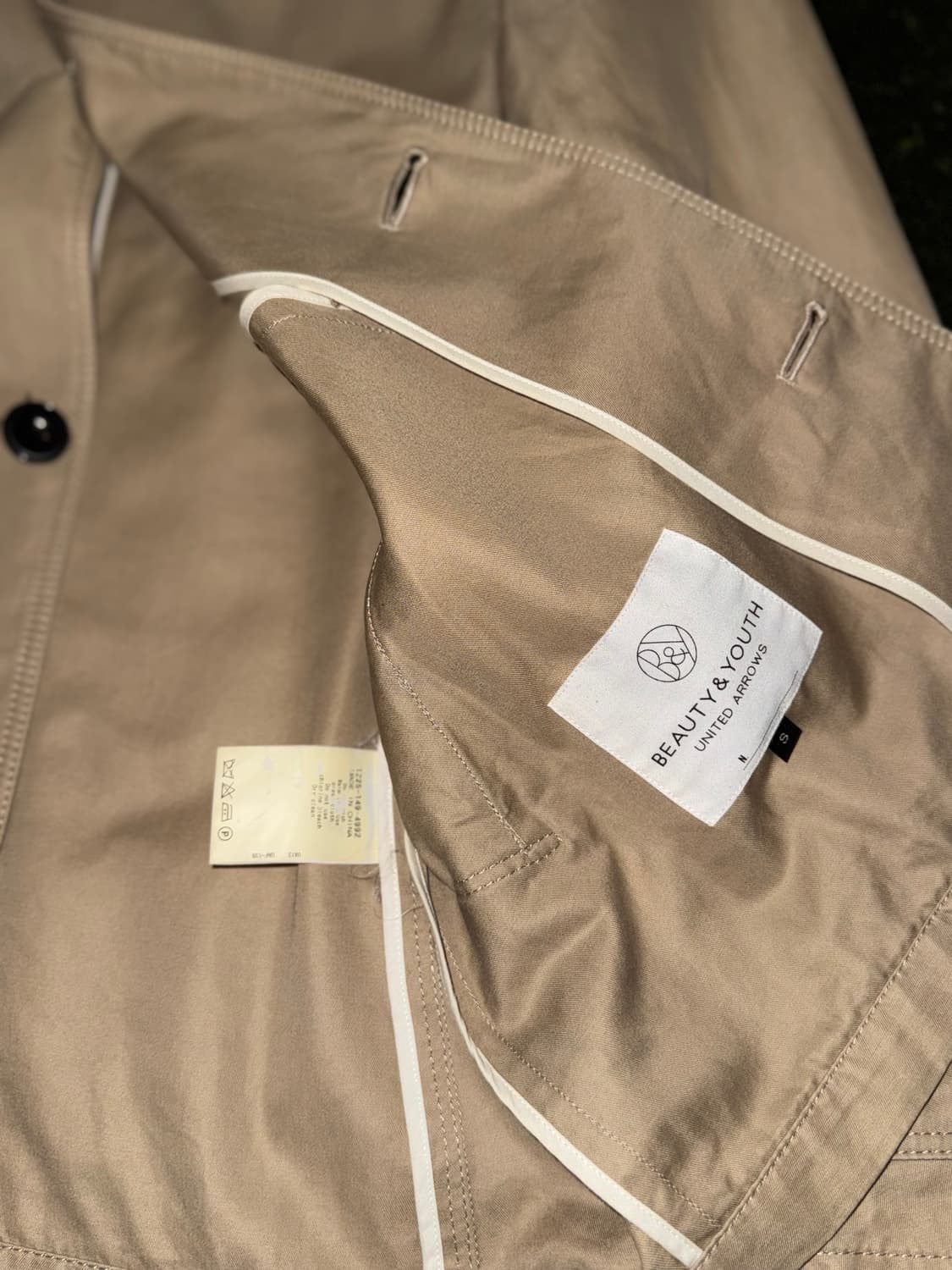 [S] 유나이티드 애로우즈 뷰티앤유스 클래식 핏 숏 코트 베이지 상품이미지7