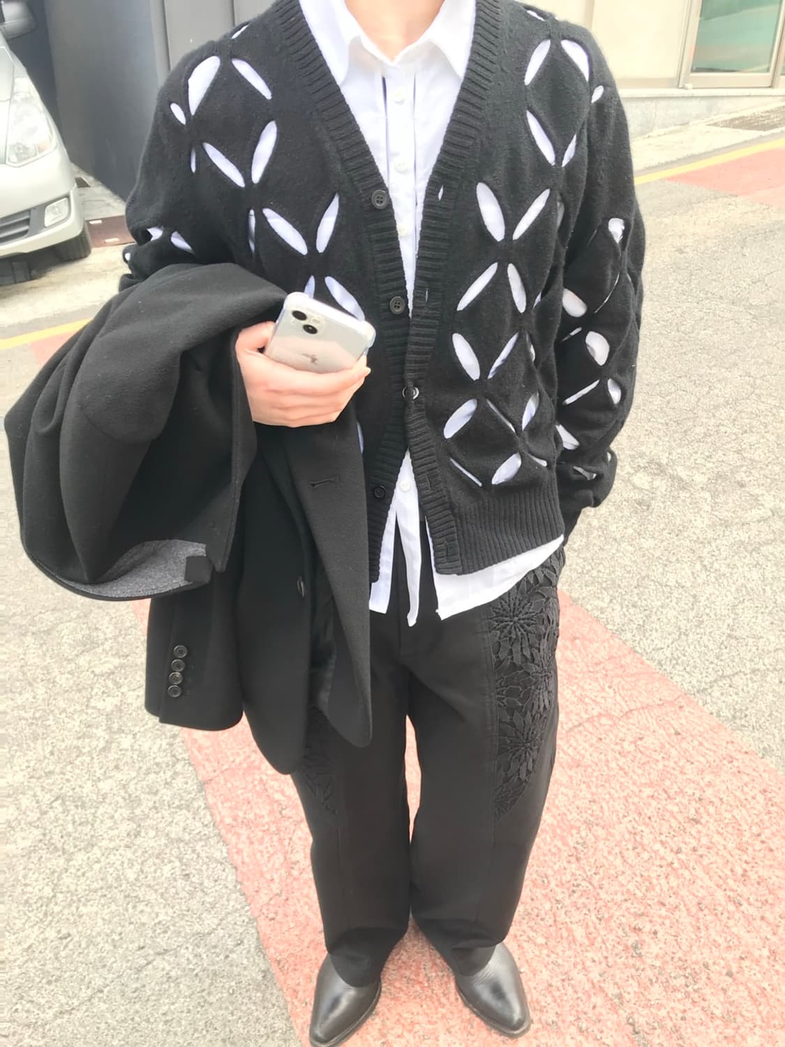 스테판쿡 슬래시 가디건 블랙 M 상품이미지4