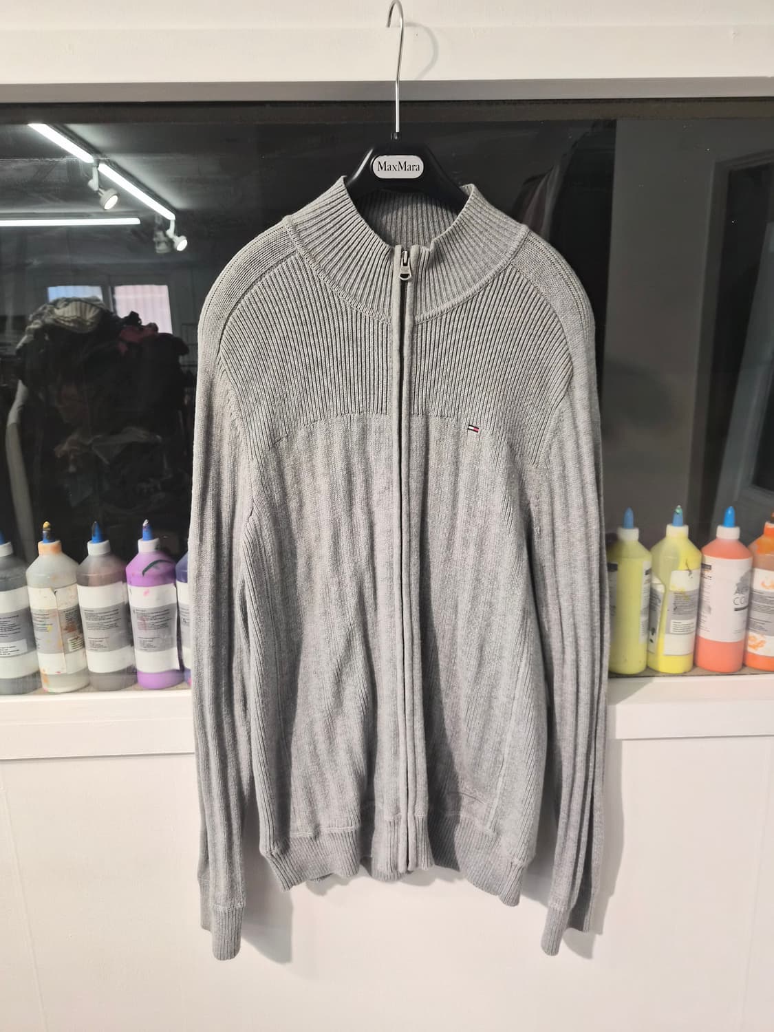 L) 타미힐피거 니트 집업 팝니다 상품이미지1
