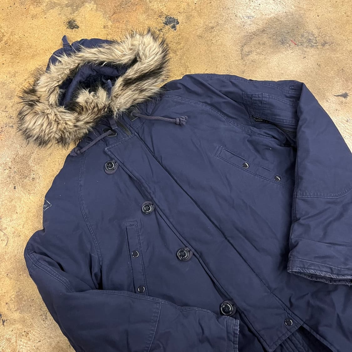 [정품/S] 폴로 데님앤서플라이 네이비 후드 퍼 야상 점퍼 b14 상품이미지1