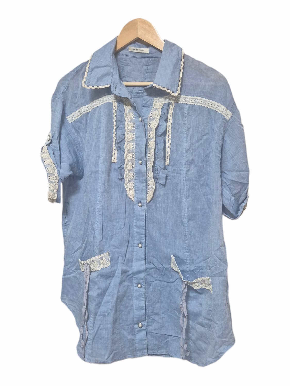 액시즈팜 레이스 빈티지 모리걸 셔츠 mori vintage 상품이미지2