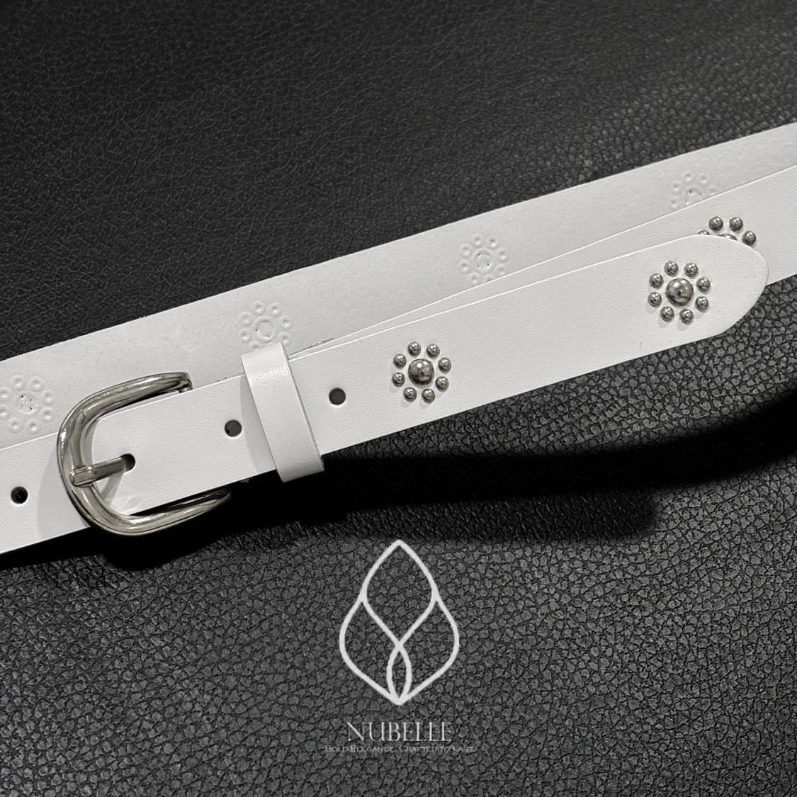 🌗 Daisy stud belt / 데이지 플라워 스터드 가죽 벨트 상품이미지6