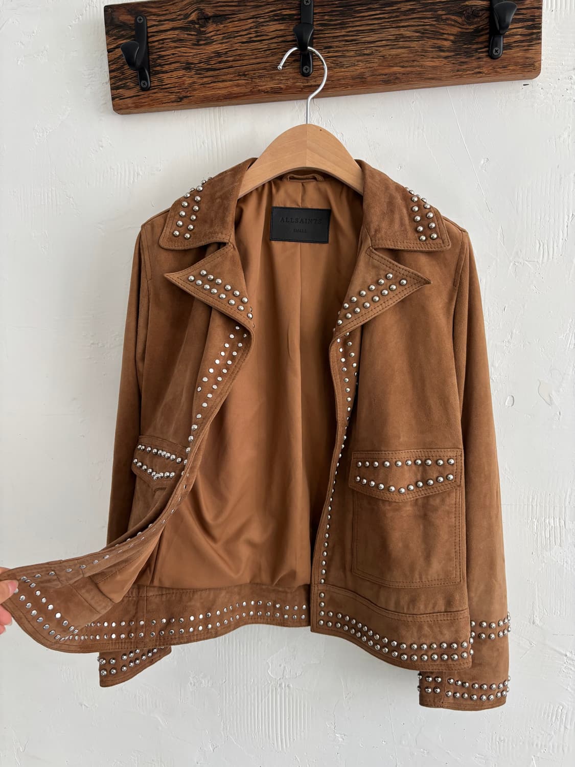 All Saints 올세인츠 브라운컬러 스터드 스웨이드 자켓 상품이미지5