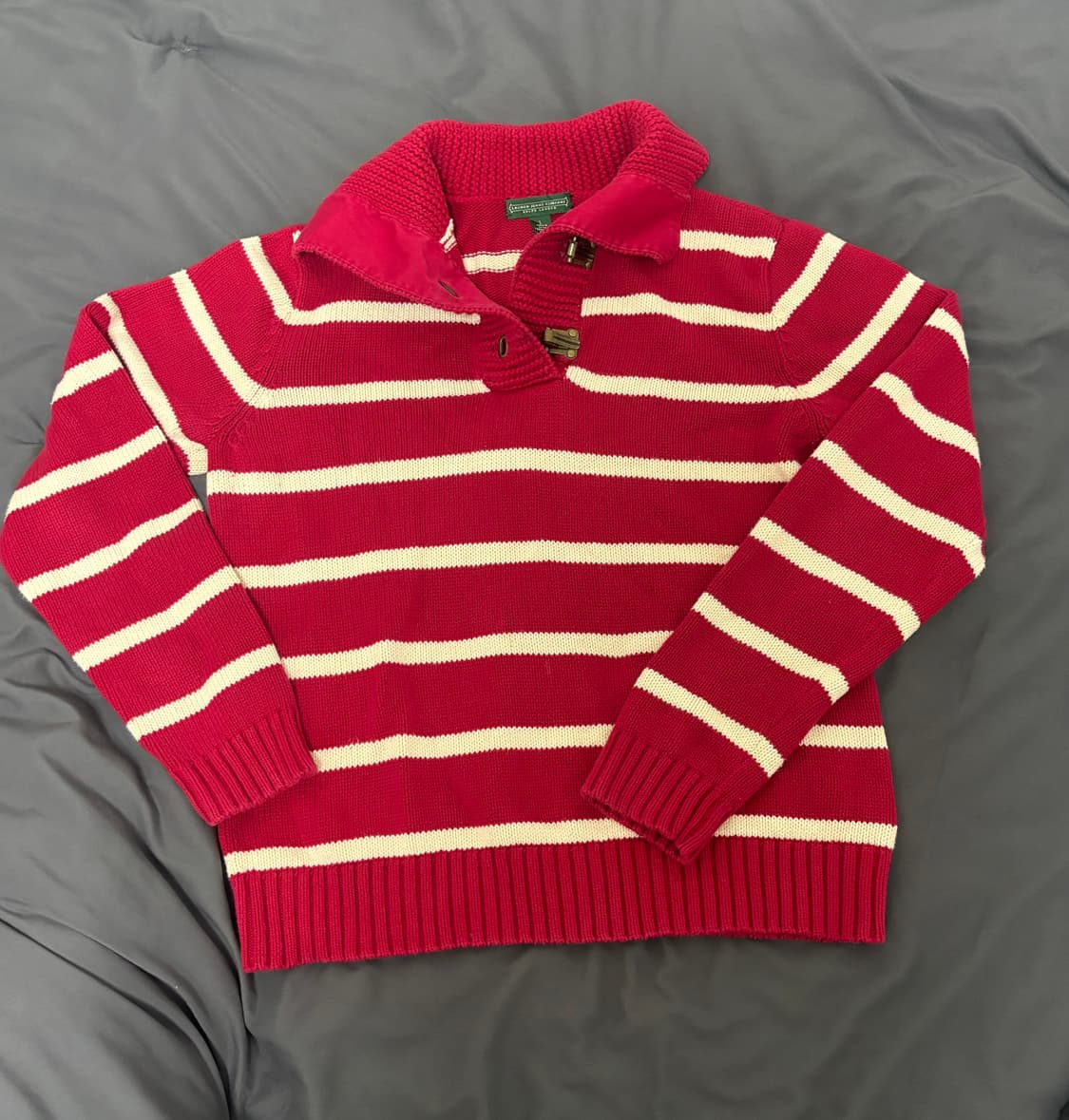 [LAUREN JEANS COMPANY / L] 스트라이프 하프집업 니트 상품이미지1