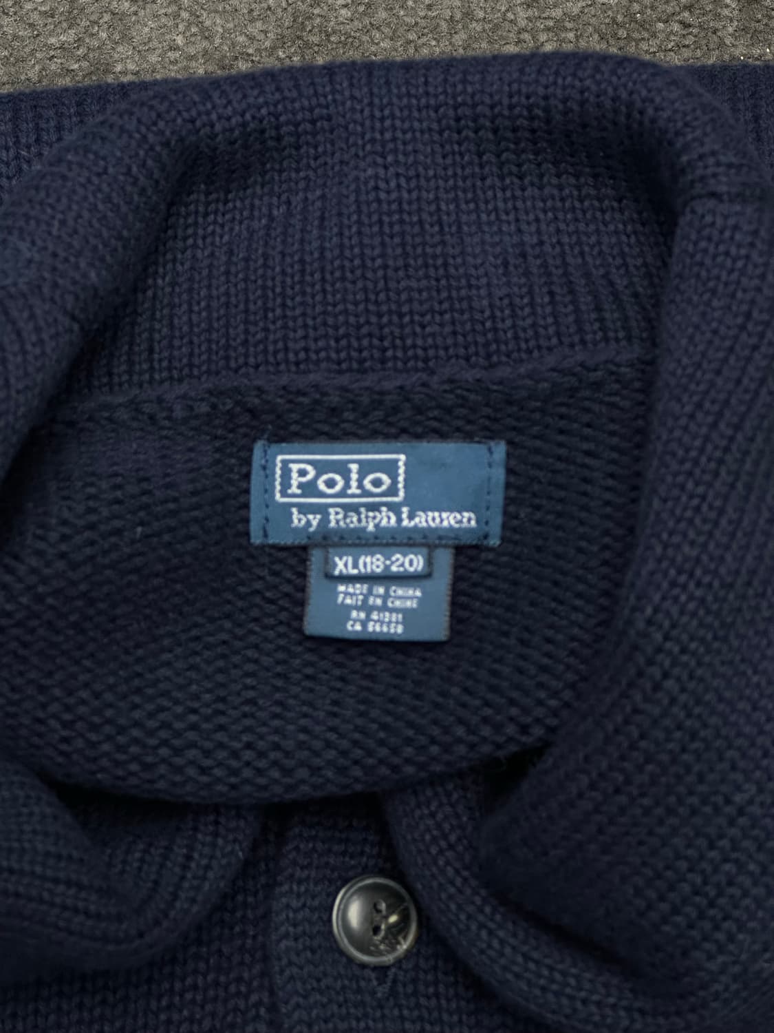 폴로 랄프로렌 네이비 숄카라 가디건 [18-20] XL 상품이미지3