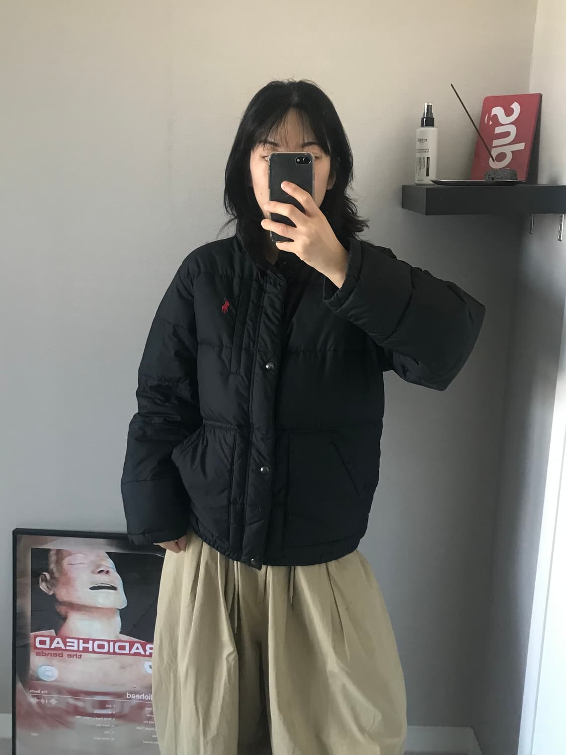 폴로 랄프로렌 포니로고 블랙 푸퍼 패딩 상품이미지4