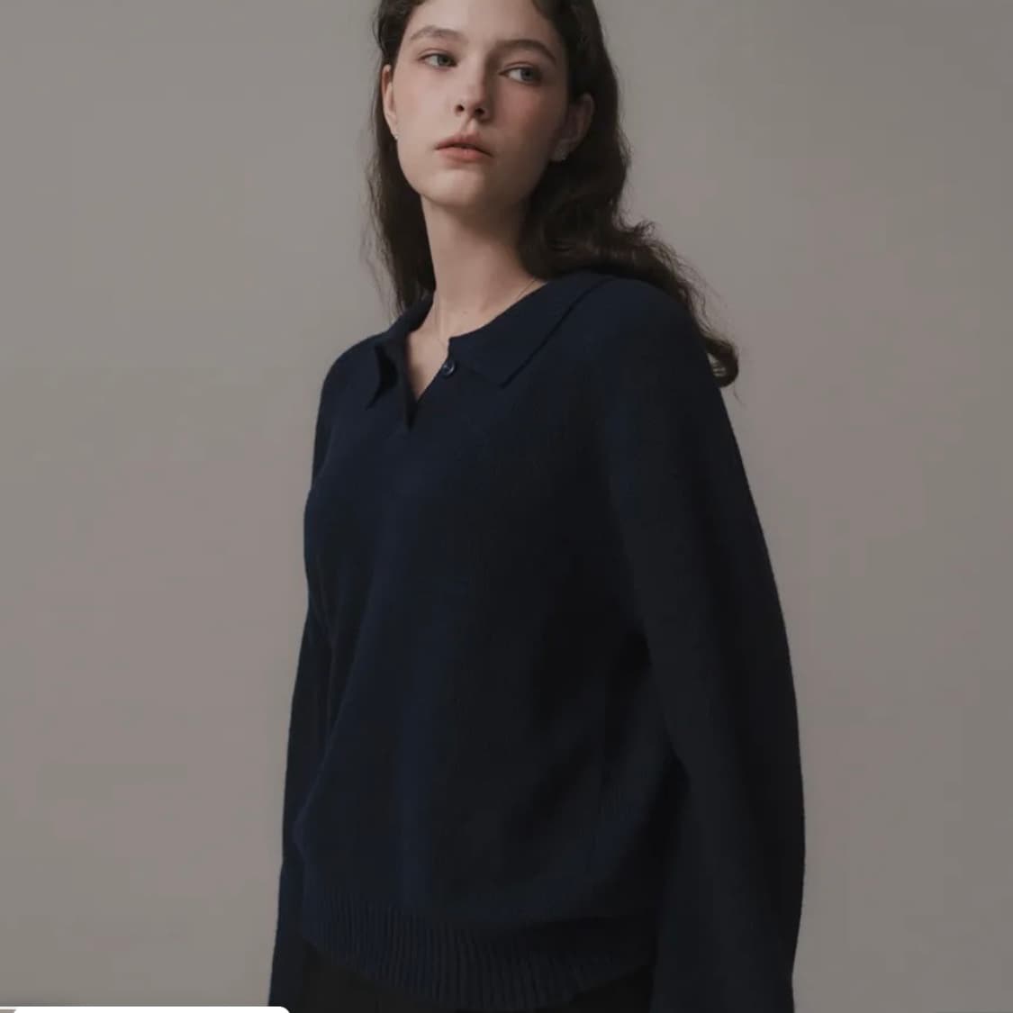 더미튼 Daub 버튼 카라니트 상품이미지1