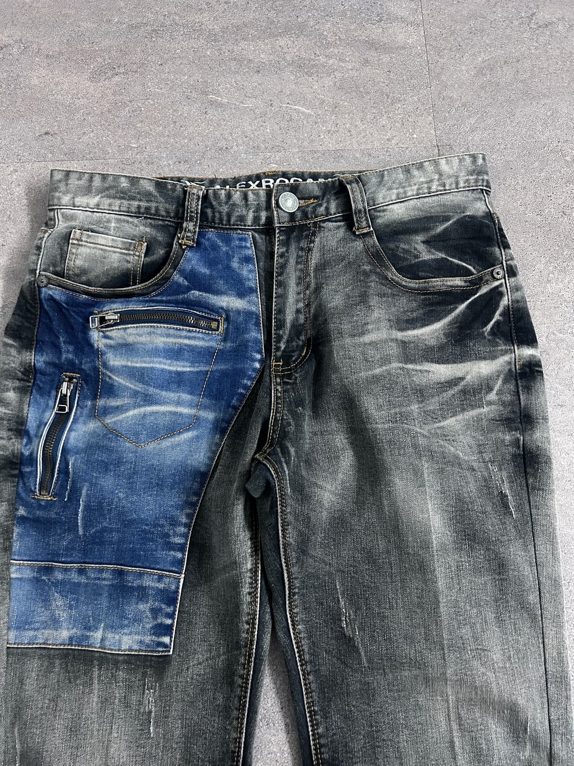 하드 페이딩 판넬 데님 팬츠 상품이미지4