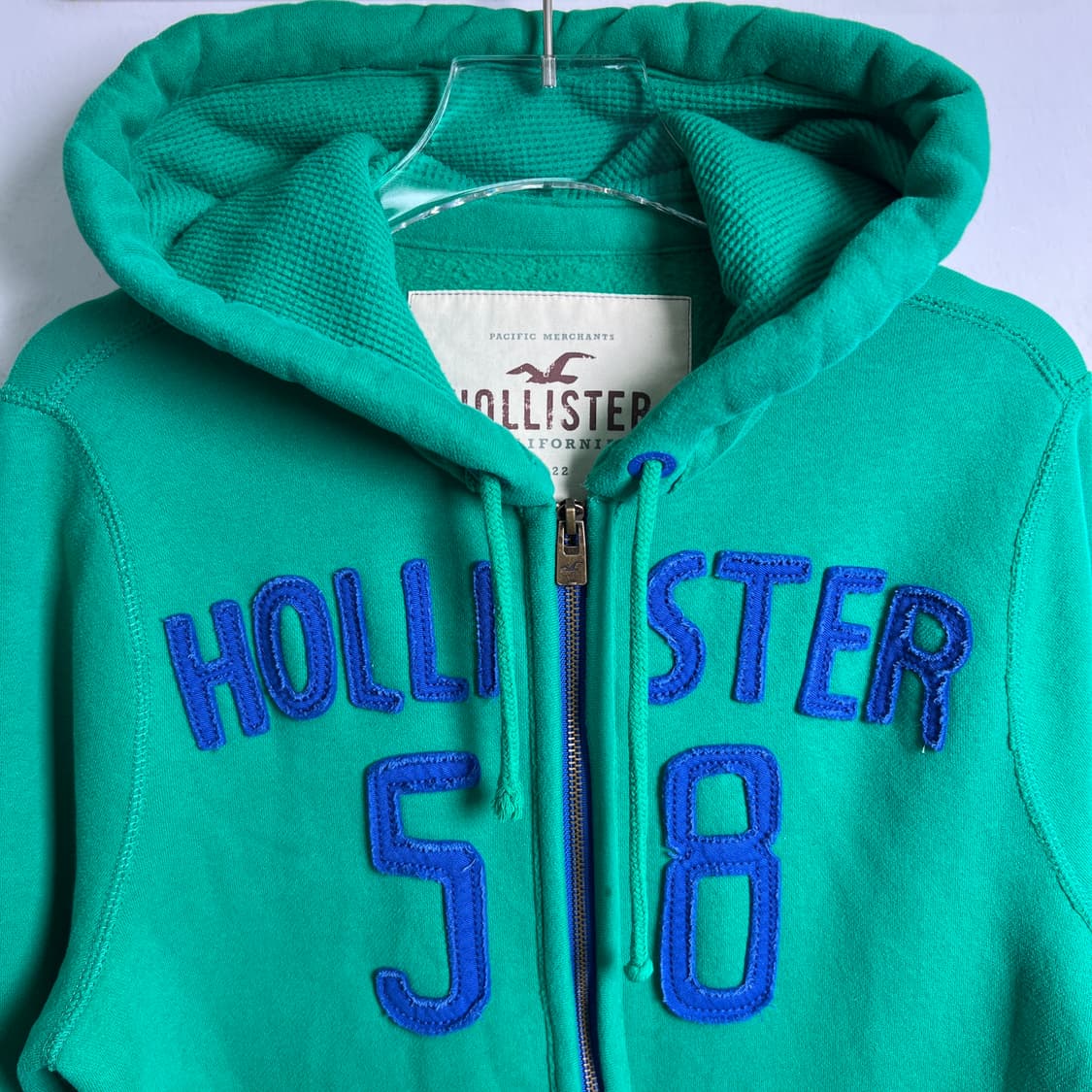 홀리스터 블루 로고 그린 후드집업 M 상품이미지4