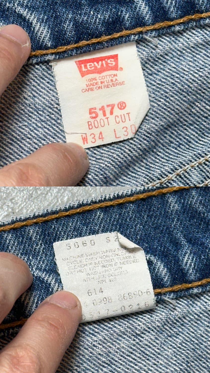 90's USA Made 리바이스 517 부츠컷 플레어진 상품이미지9