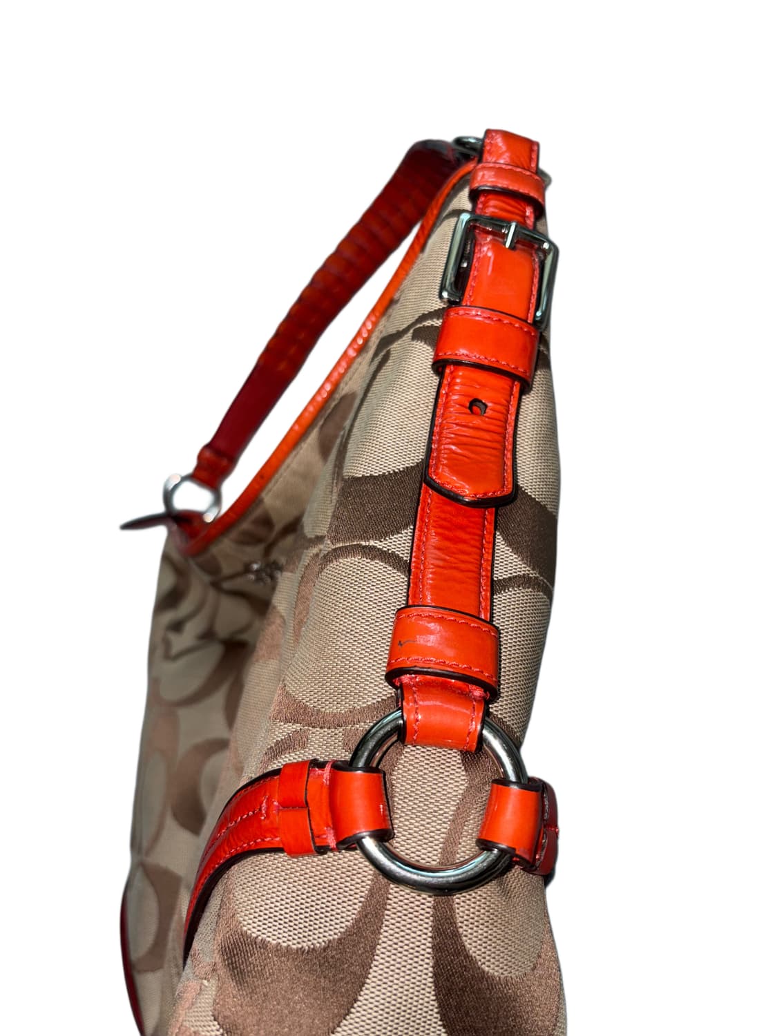 코치 시그니처 캔버스 호보 백 오렌지 상품이미지4