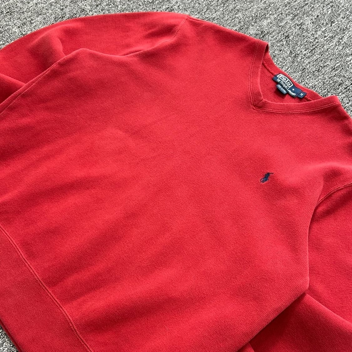 폴로 랄프로렌 버건디 브이넥 스웨트셔츠 상품이미지3