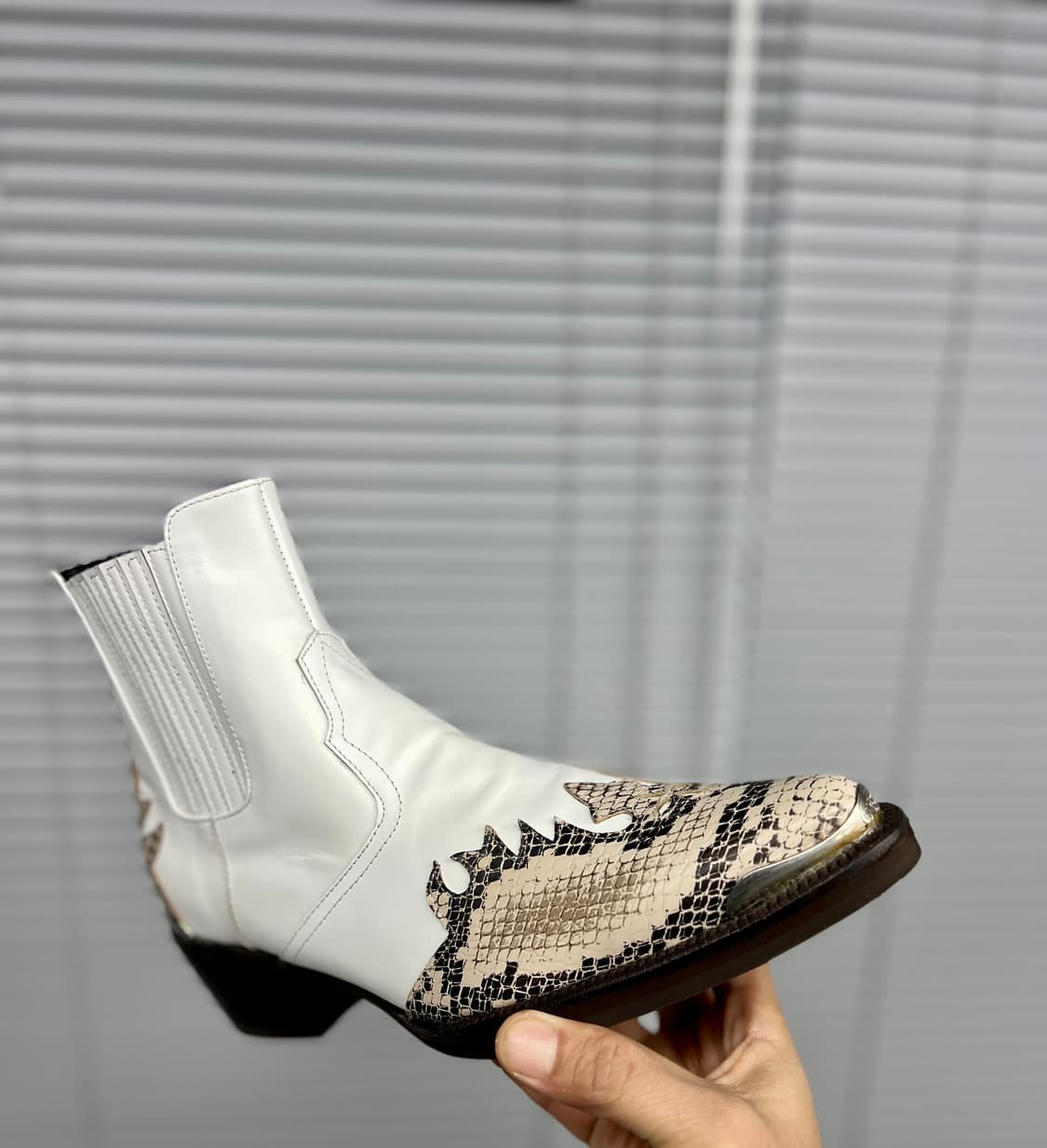 화이트 뱀피 웨스턴부츠 245 상품이미지6