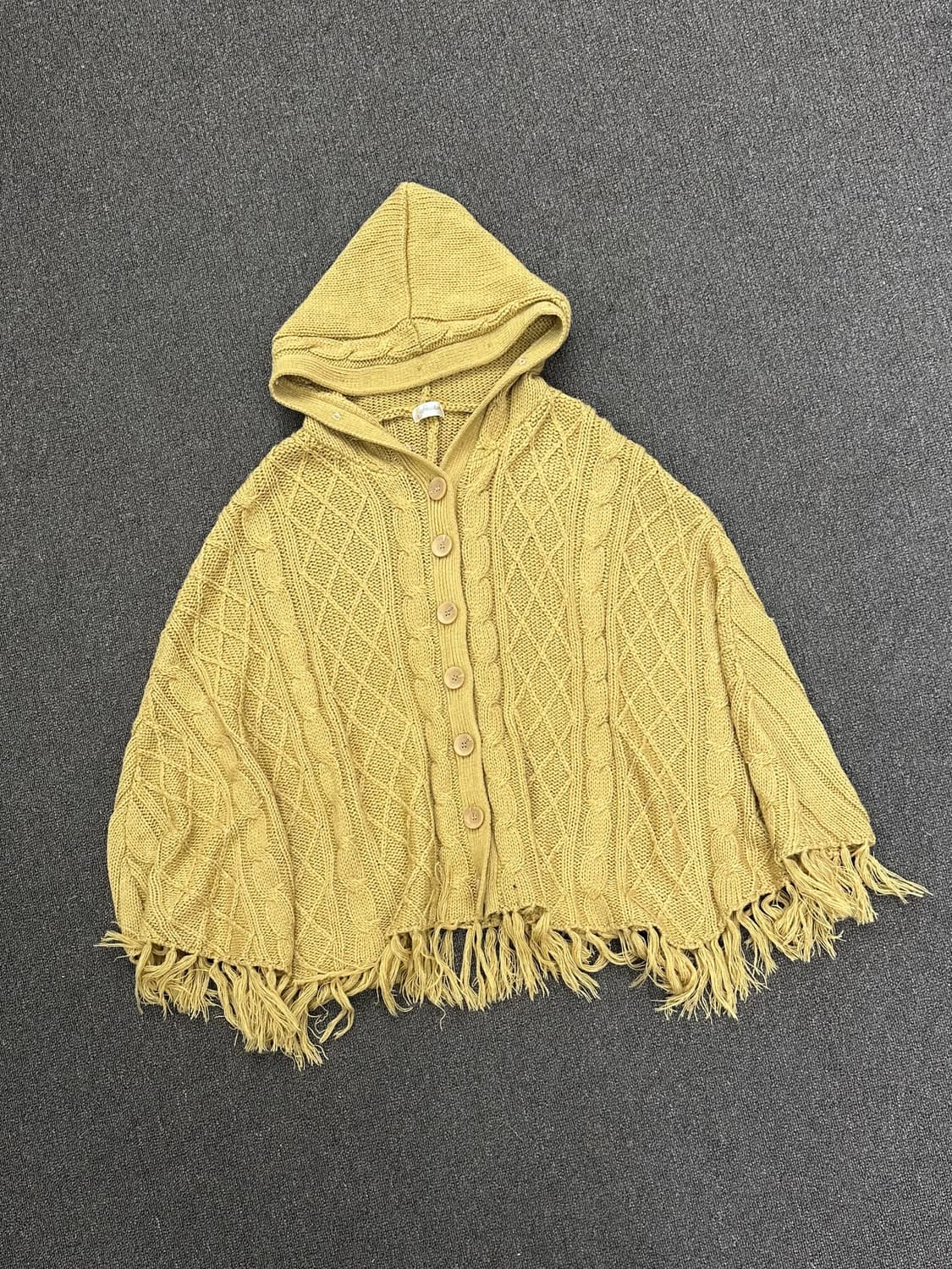 OS)Japanese vintage 여성 모리 케이블 니트 케이프 상품이미지2