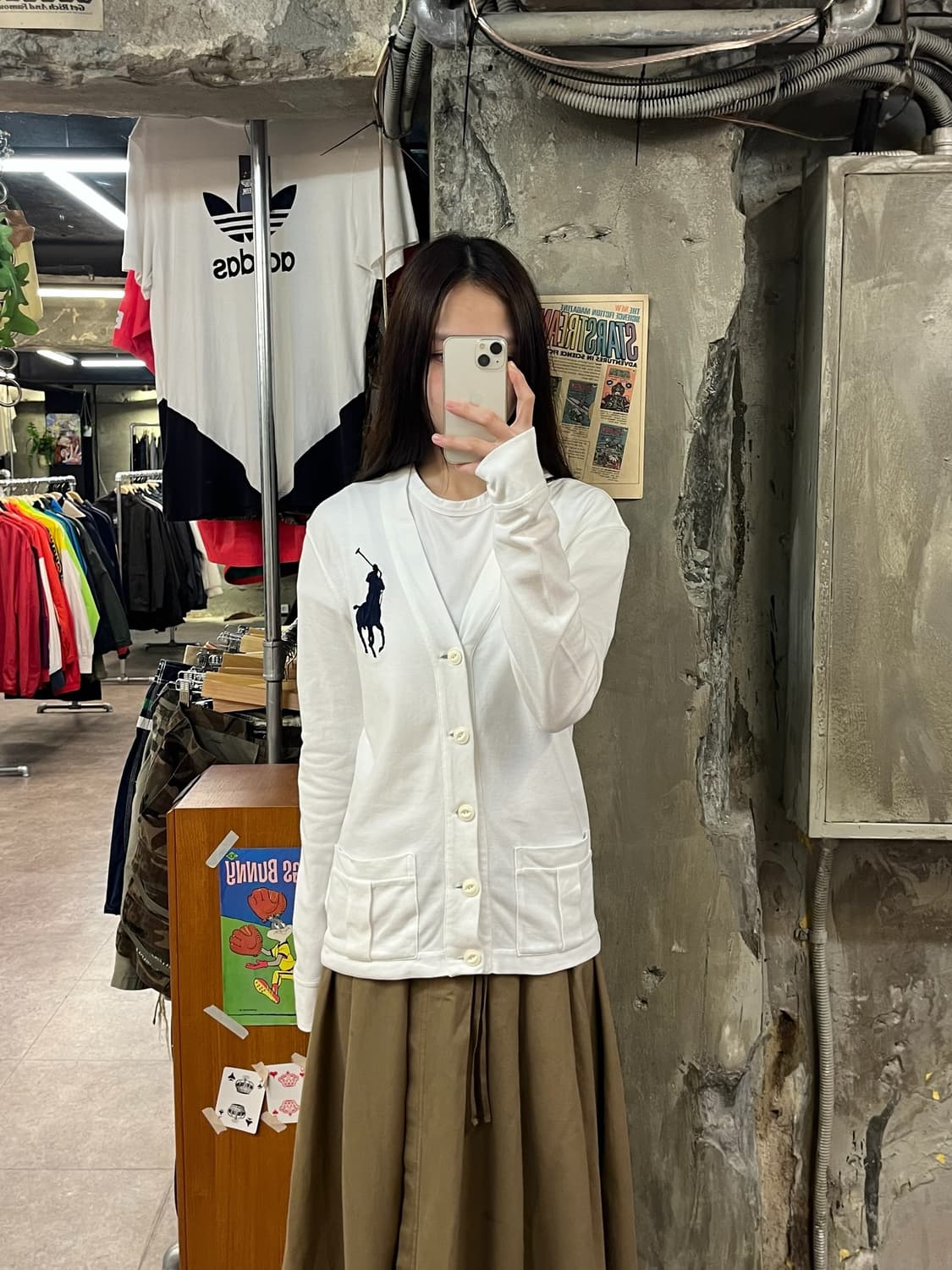 폴로 랄프로렌 빅포니 가디건 화이트 S #csz1448 상품이미지2