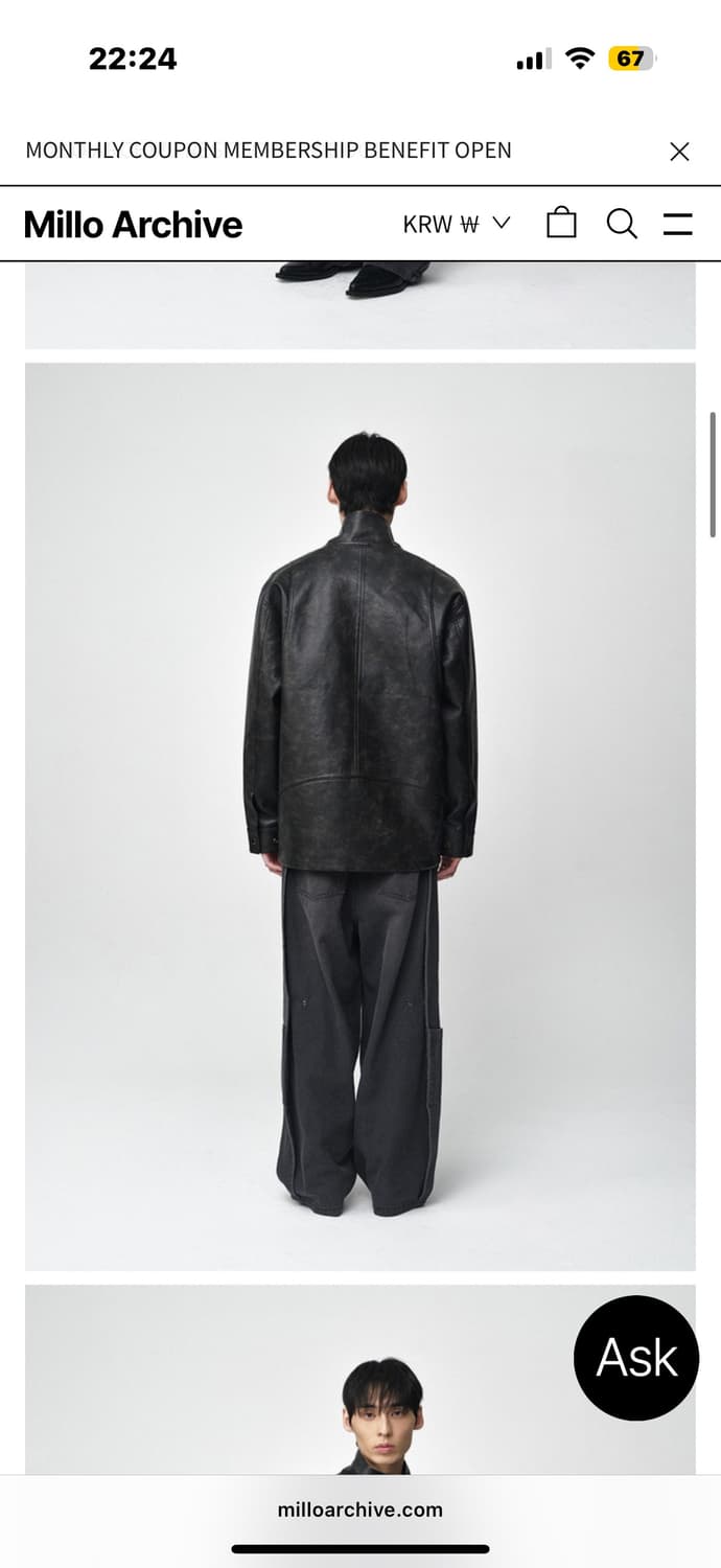 밀로 빈티지 미들 레더자켓 상품이미지8