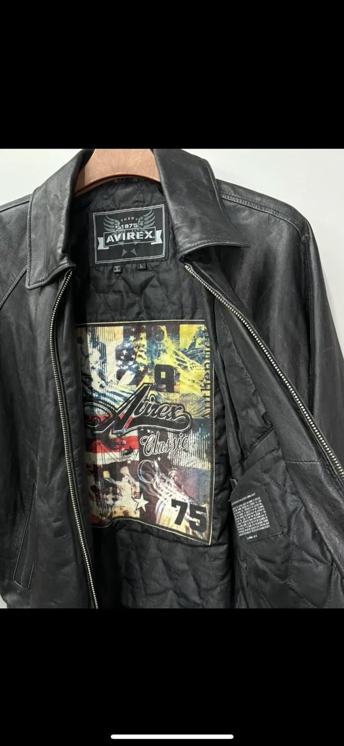 아비렉스 빅로고 램스킨 블랙 A-2 레더 자켓 H1598 상품이미지7