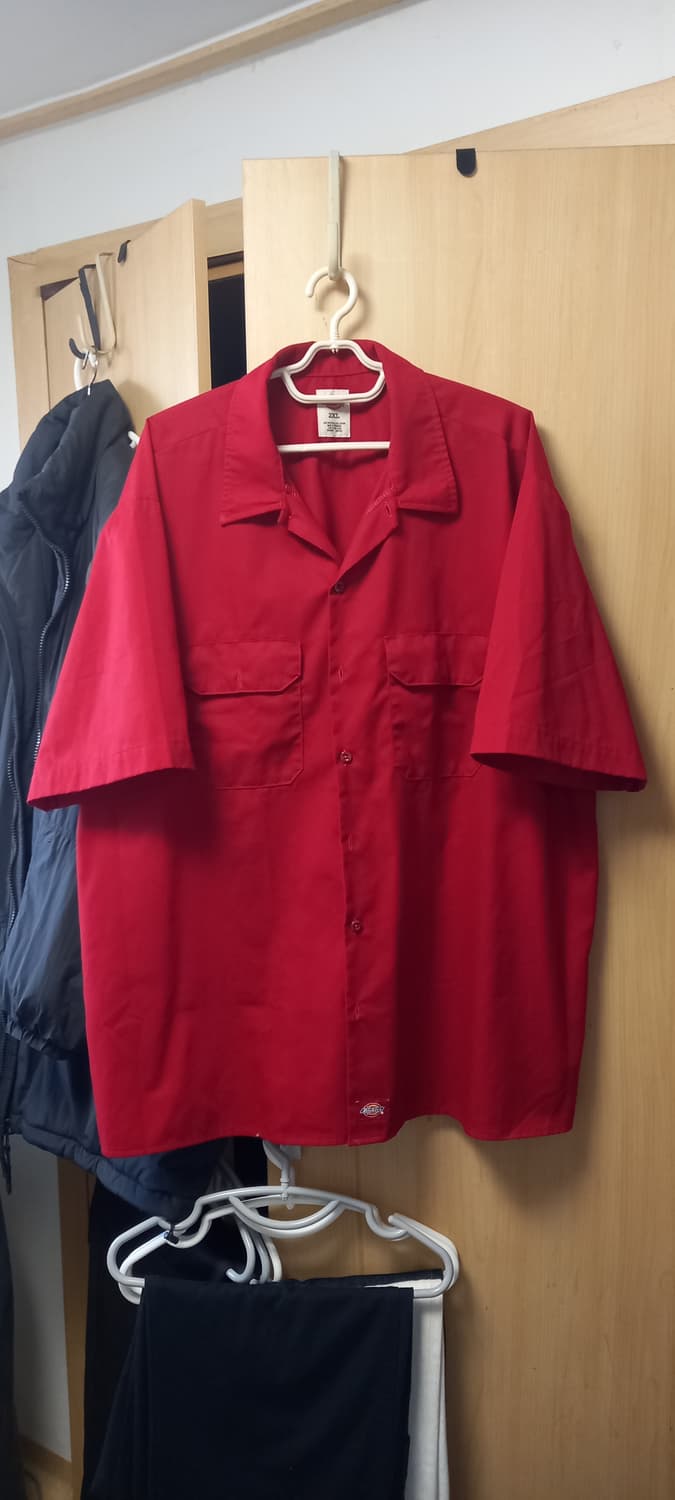 디키즈 1574 반팔 워크셔츠 잉글리쉬 레드 2XL 상품이미지1