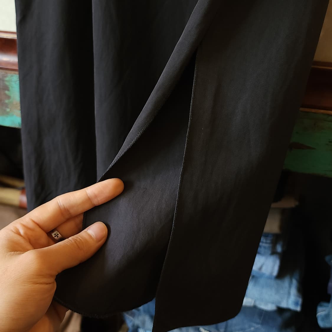 90s 랑방 빈티지 스커트 프렌치 사이드오픈 스커트 브라운 36 상품이미지6