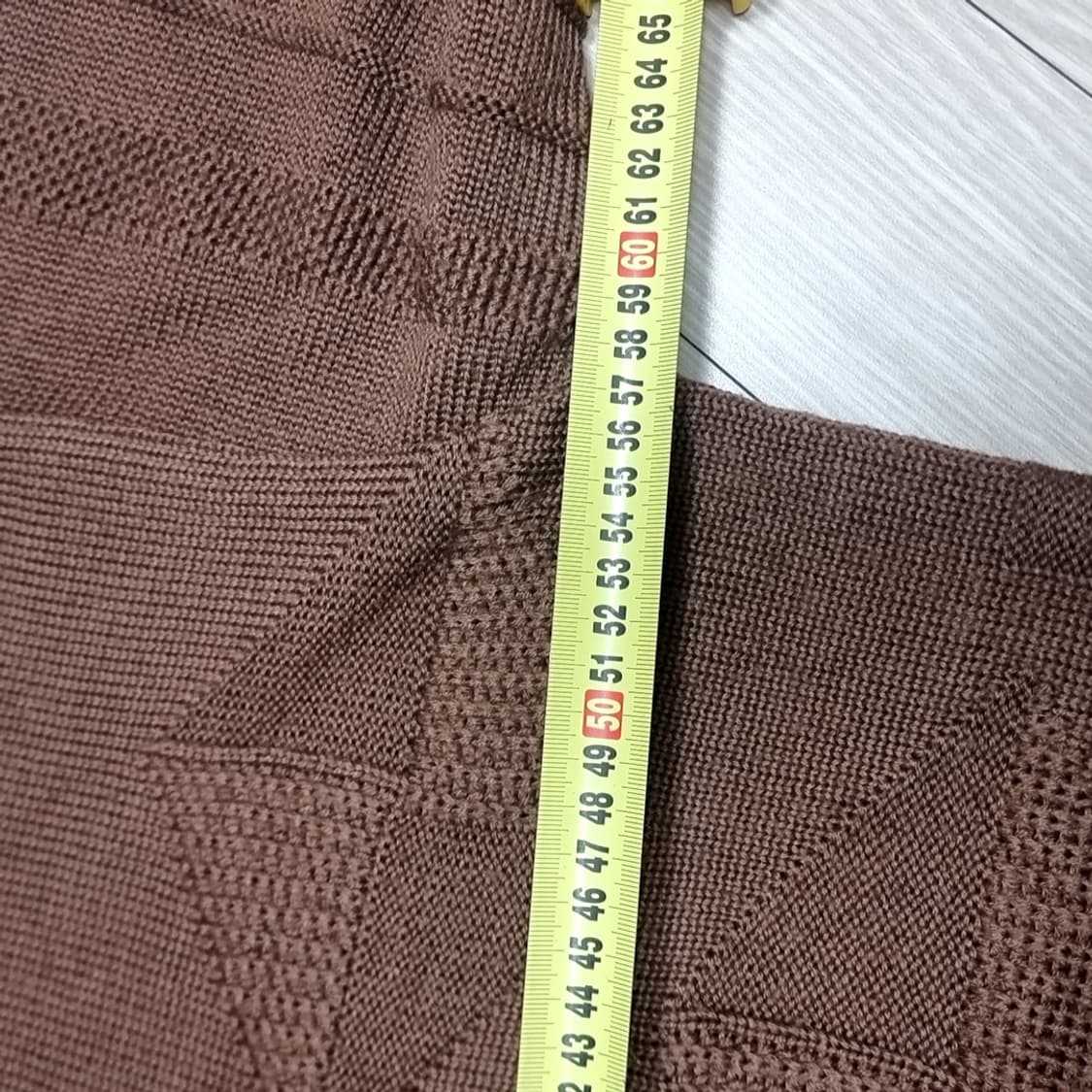 CALBARL 브라운 통과제리 자수 니트(100-105) 상품이미지7