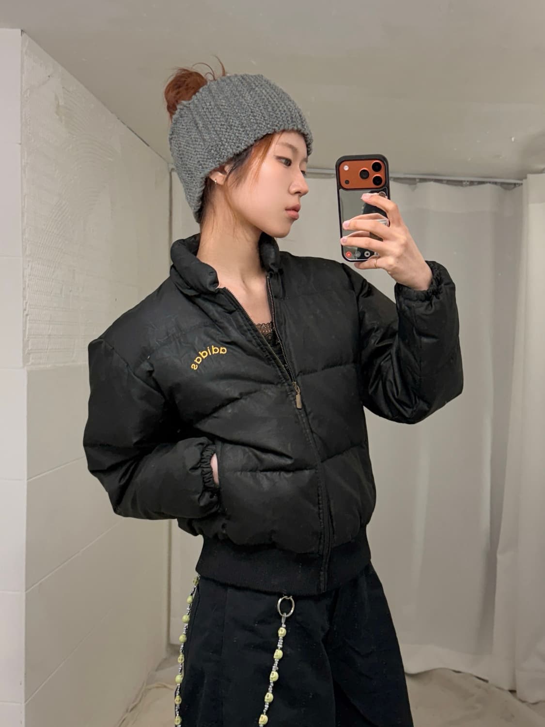 아디다스 옐로우 트랙 포인트 퍼 점퍼 상품이미지3