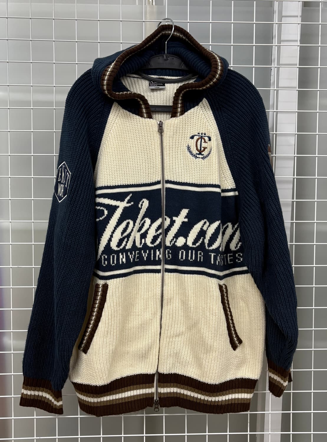 테켓 니트 집업 카디건  상품이미지1