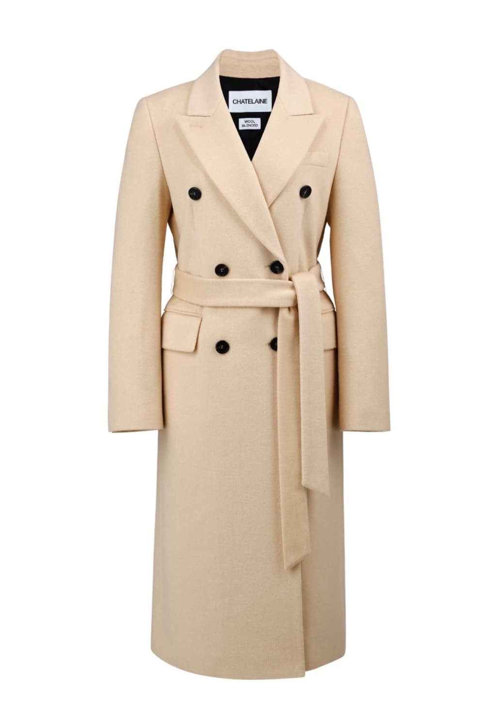 샤트렌 CHATELAINE 버터 롱 맥시 더블 브레스트 울 코트 S 상품이미지3