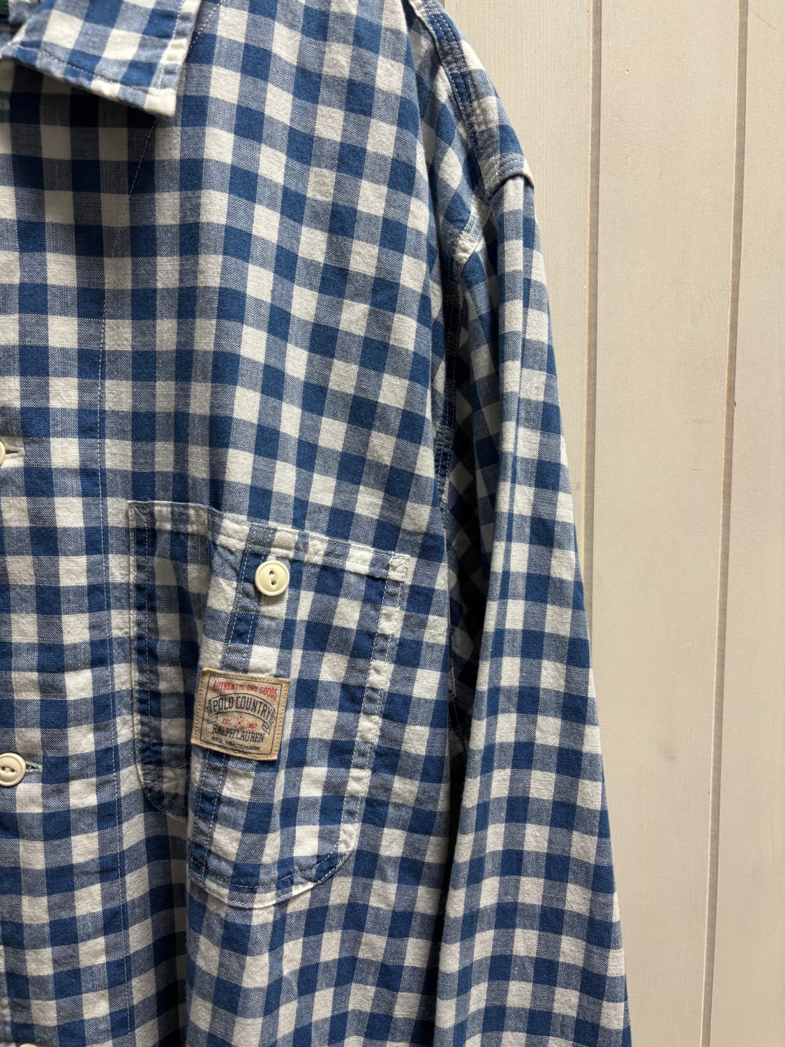 폴로 컨트리 셔츠 깅엄 체크 셔츠 L 라지 사이즈 상품이미지2