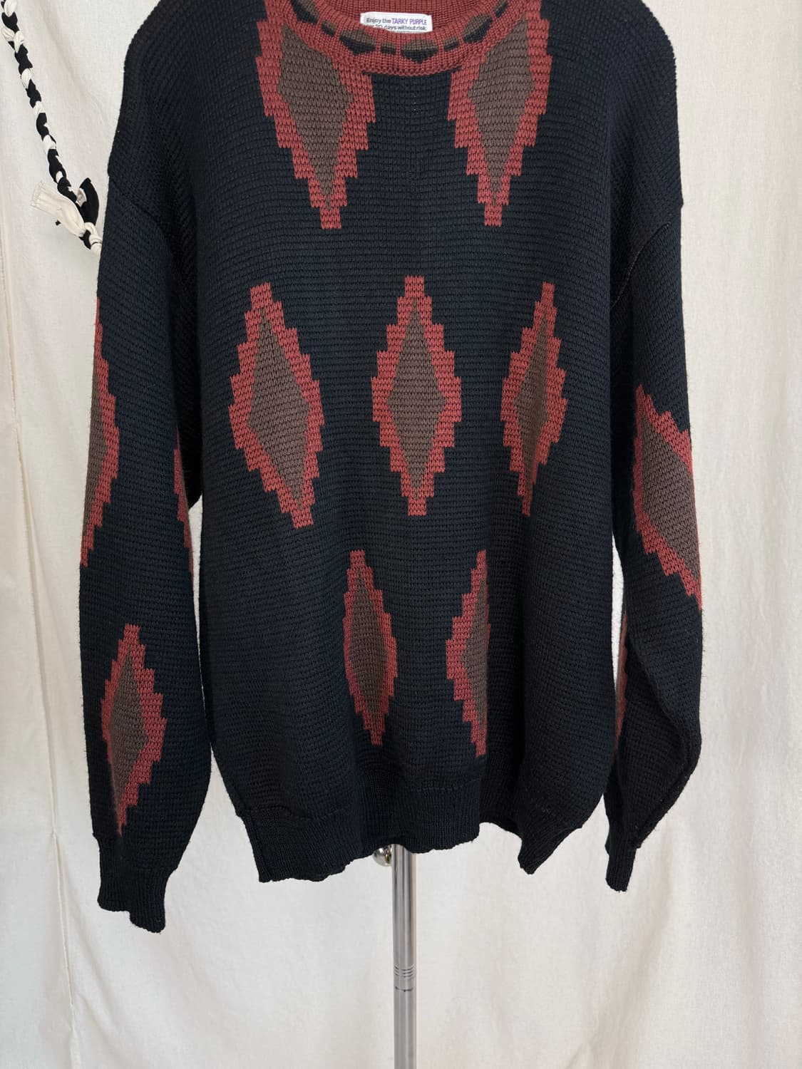 Tarky Purple 아가일 에스닉 니트 상품이미지4