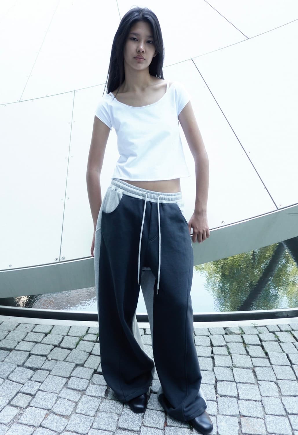 CERRIC REVERSE BANDING PANTS / CHARCOAL 상품이미지1