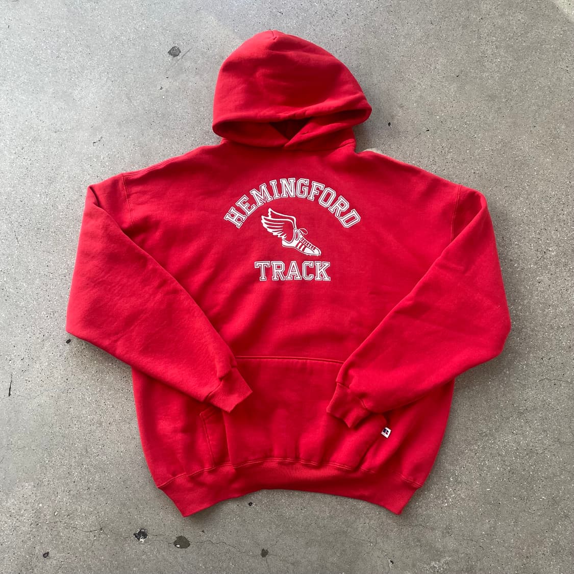 빈티지  러셀 애슬레틱 후드 레드(track화이트)made in usa  상품이미지1
