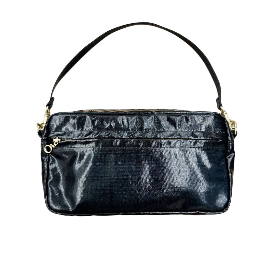 포터 글로시 체크 파우치백 그린/네이비 상품이미지3