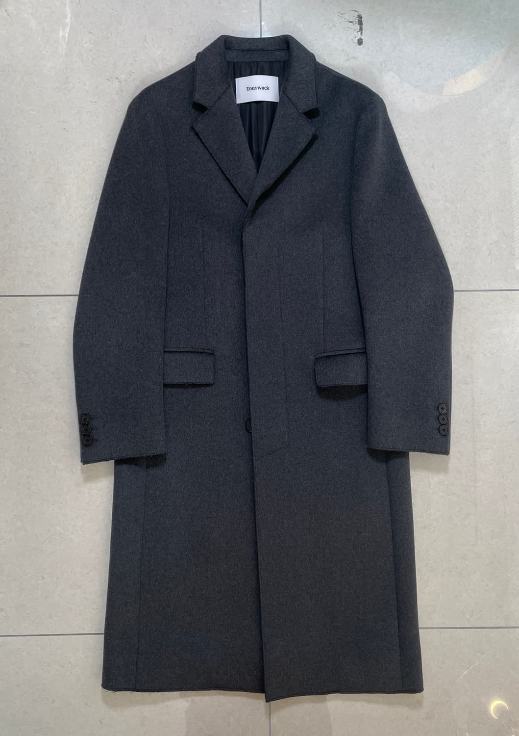 [S] 토니웩 크루도 캐시미어 커팅 코트 다크그레이 차콜 상품이미지1