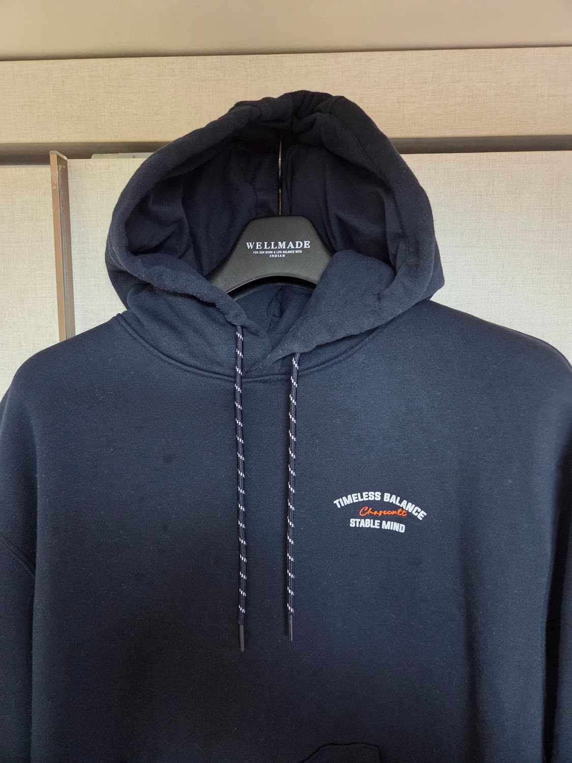 정품]웰메이드 네이비 안감기모 후드티 100 상품이미지2