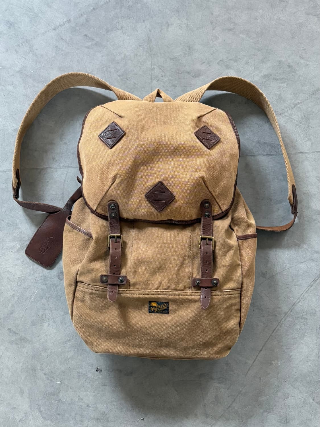 Polo 폴로 랄프로렌 레더 트림 캔버스 백팩 상품이미지1