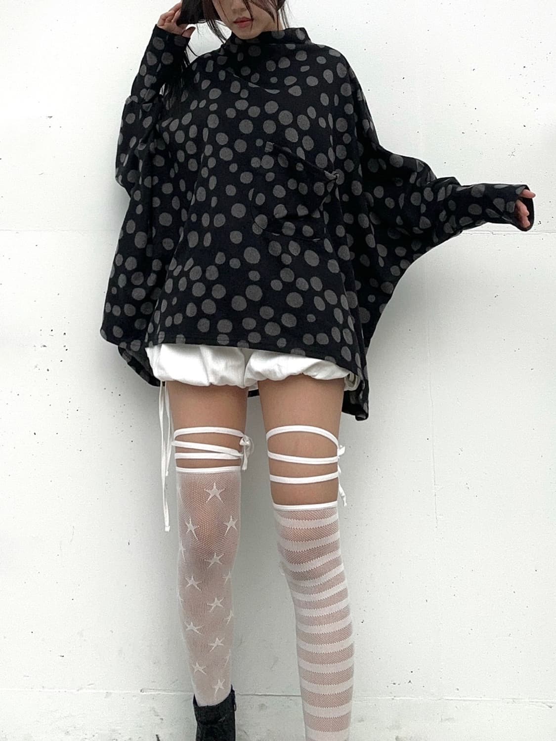 Dot poncho pocket top 상품이미지5
