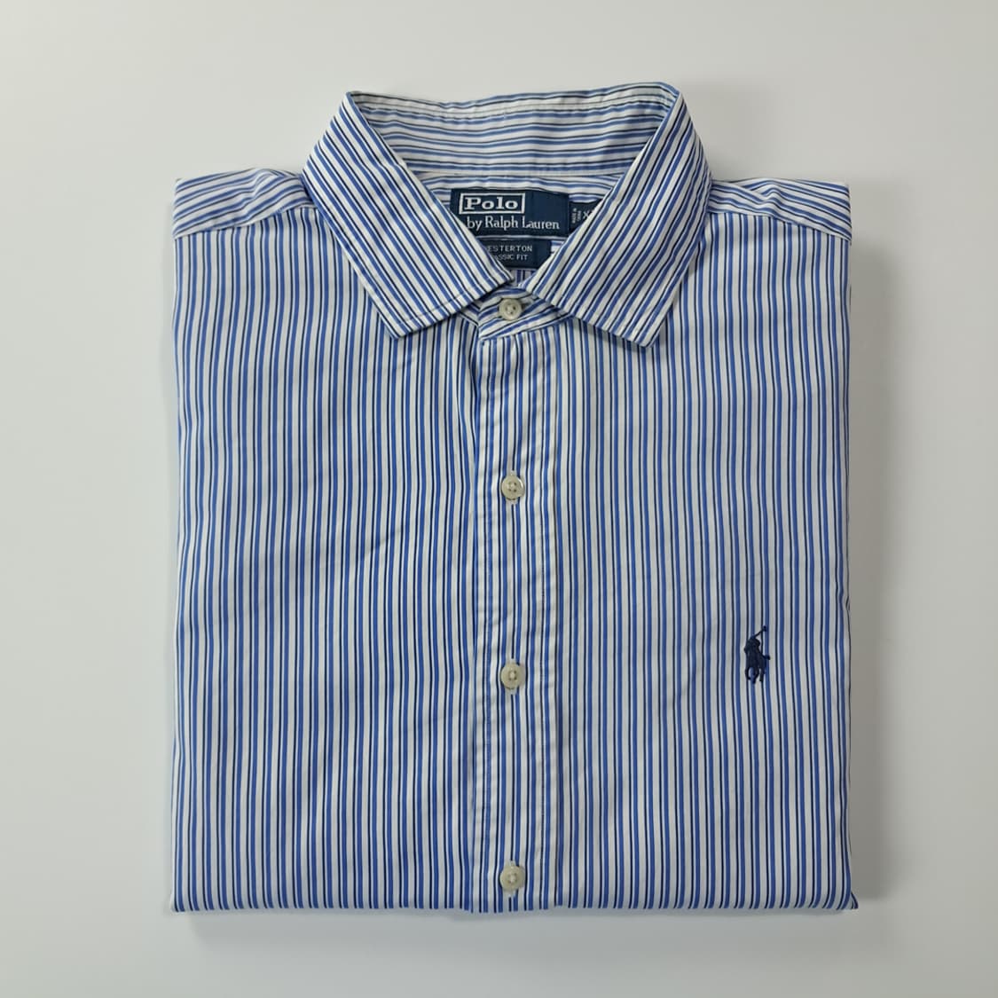CJ318 2XL 폴로 웨스턴 00s 블루 스트라이프 반팔 셔츠 남방 상품이미지7