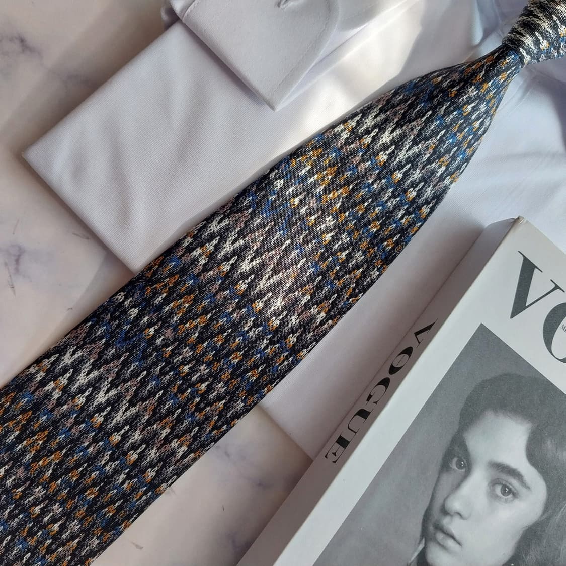 미쏘니 실크 블랙 믹스 패턴 넥타이 9.3cm S~A+등급 K2473
 상품이미지6