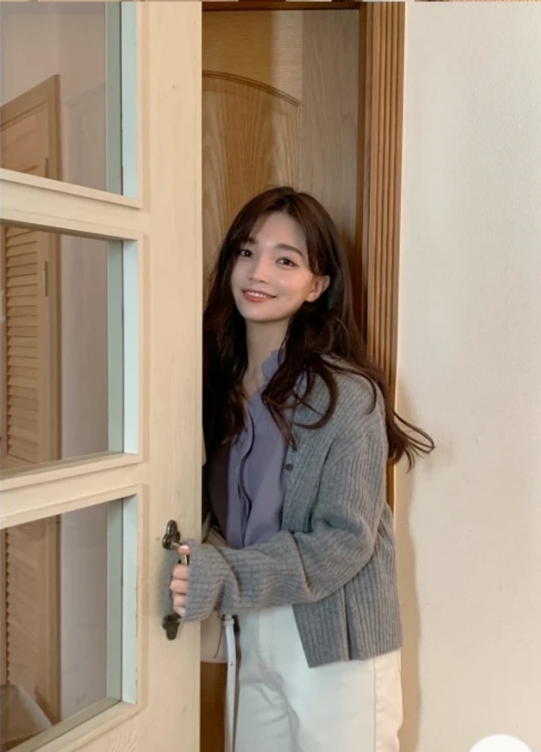 [새상품] 제이엘프 골지 캐시미어가디건 울 브이넥니트가디건 상품이미지1