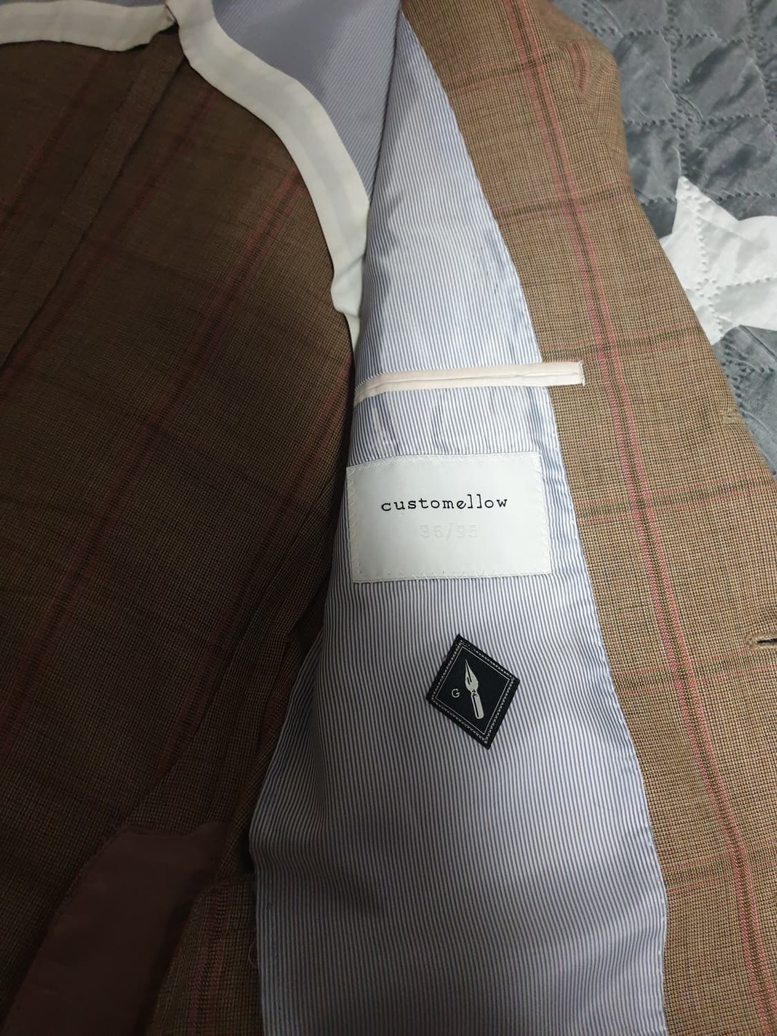 커스텀멜로우 빈티지 체크 간절기 블레이저 브라운 (95) 상품이미지3