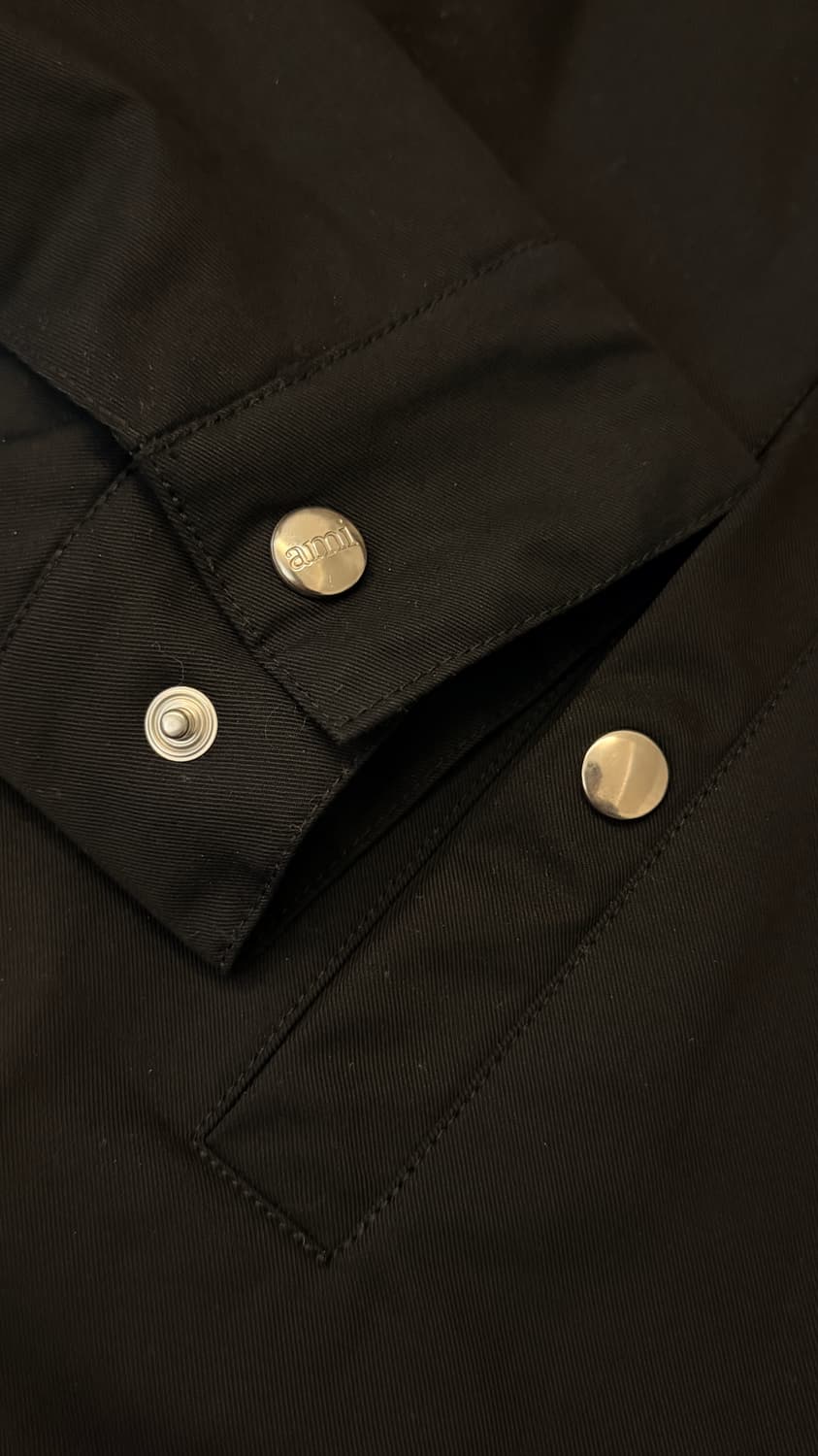 [새상품] AMI 아미 자수 하트로고 스냅버튼 자켓 블랙 - 정가 35만 상품이미지5