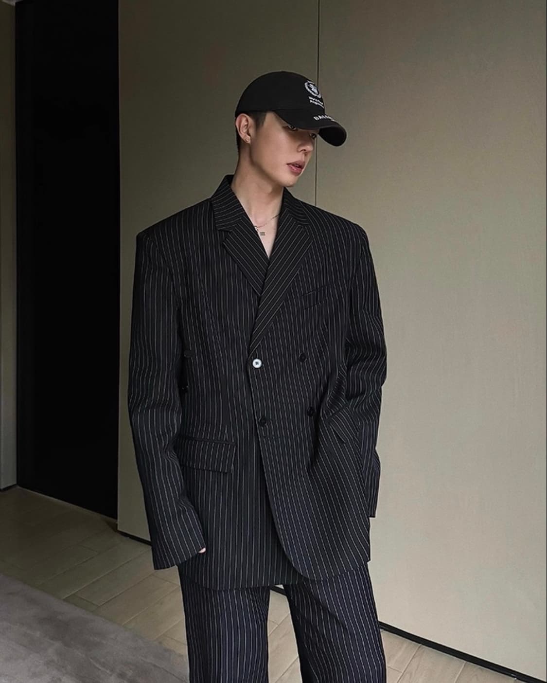 Weave studio 렉토맛 스트라이프 랩 블레이저 셋업 XL 상품이미지7