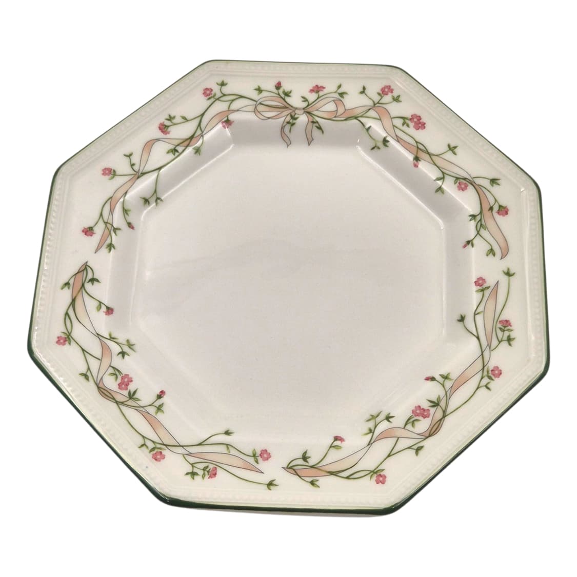 80s 영국 존슨 브라더스 8각 리본 꽃 접시 1p 상품이미지1