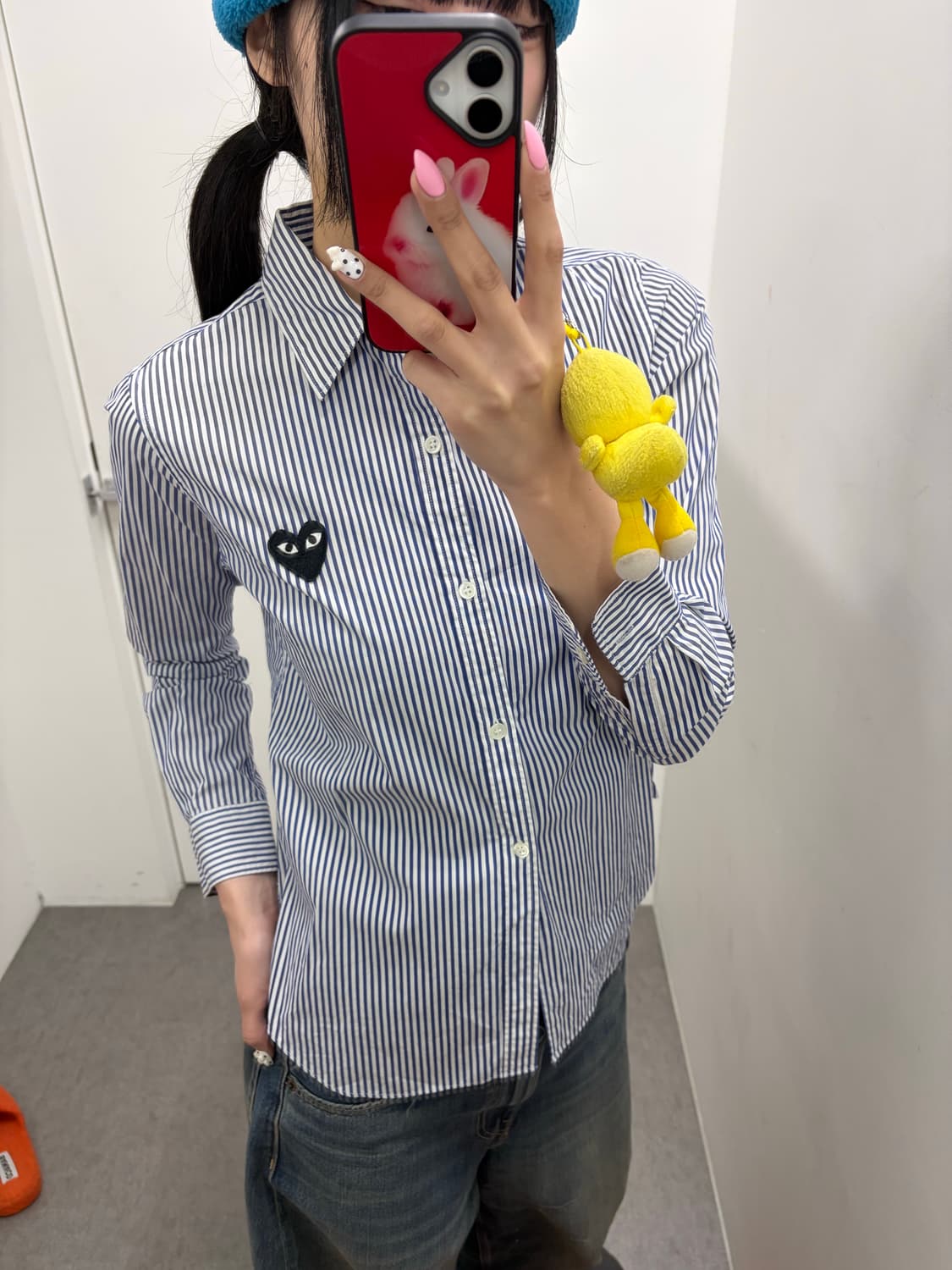 꼼데가르송 하트 와펜 스트라이프 셔츠 상품이미지4