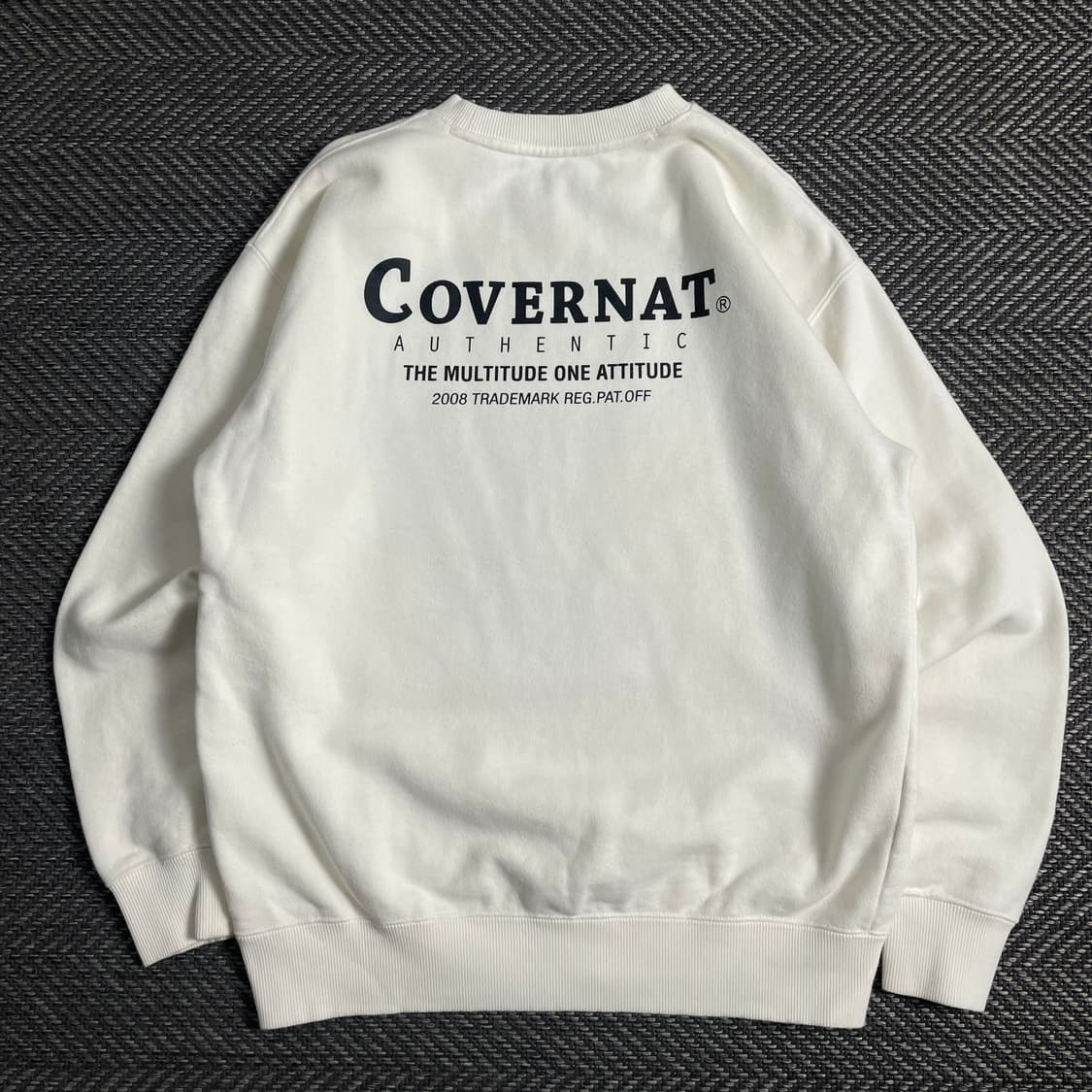 커버낫 헤비코튼 빅로고 크림 맨투맨y 3811 상품이미지2