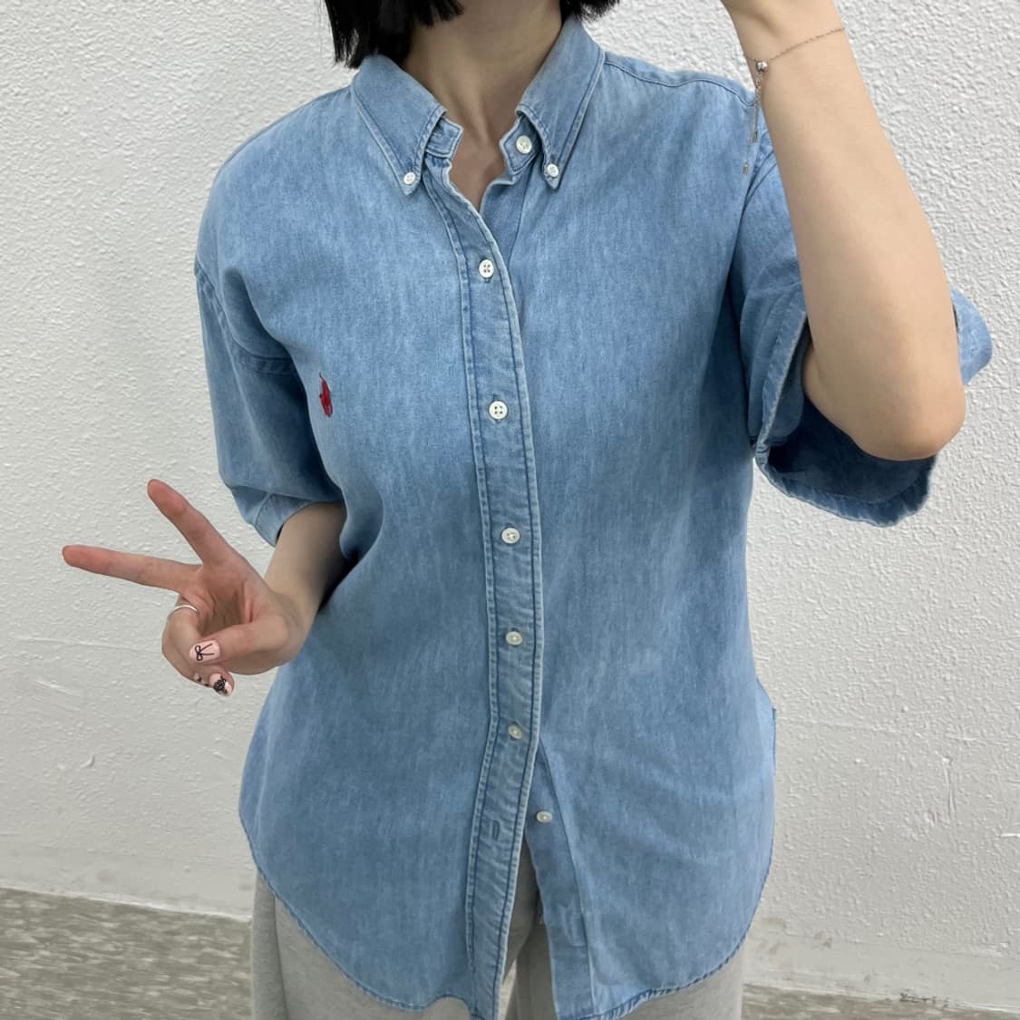 폴로 랄프로렌 레드포니 데님 반팔 셔츠 100 상품이미지5