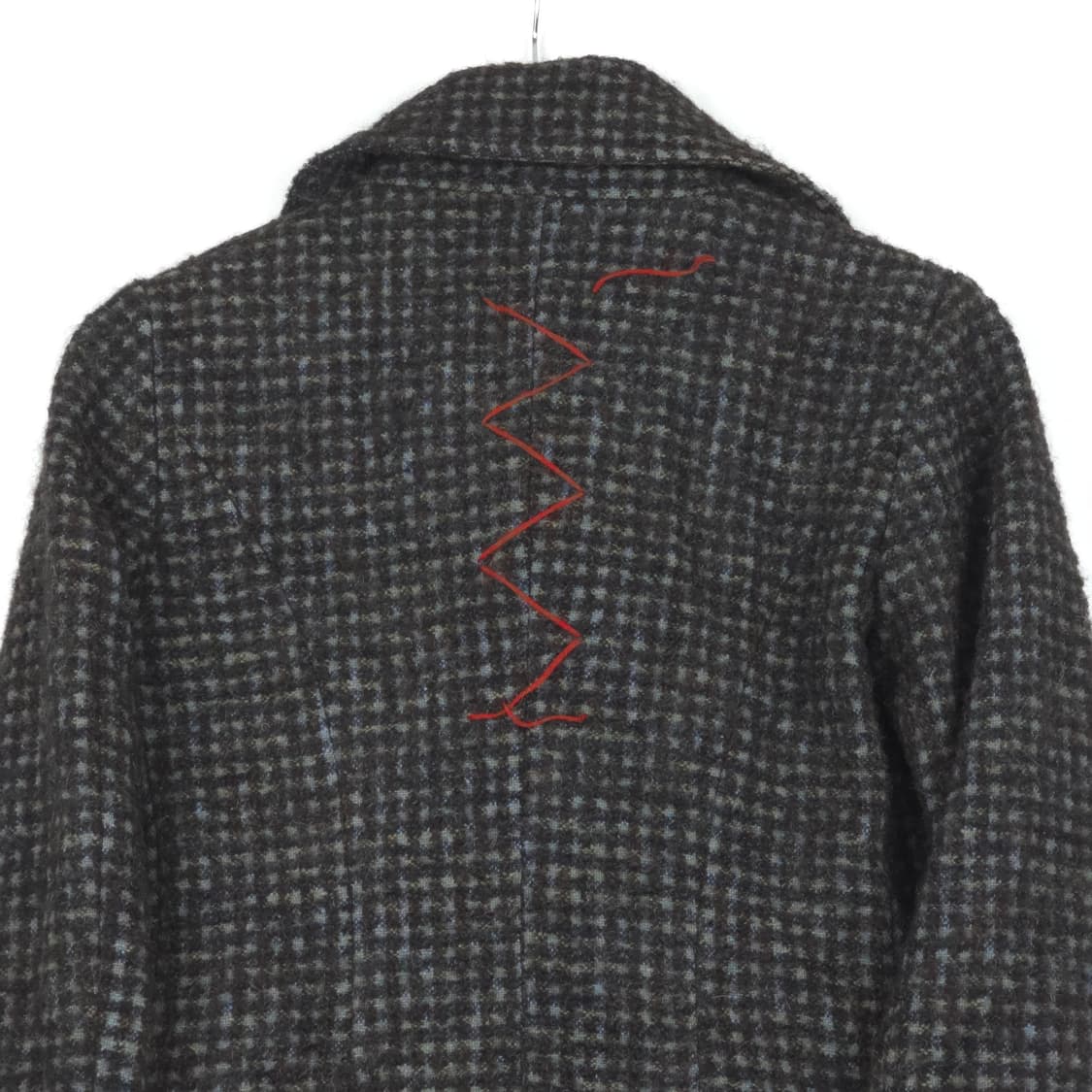 [40(XS~S)] 로스트인미 알파카 혼방 체크 반코트 상품이미지8