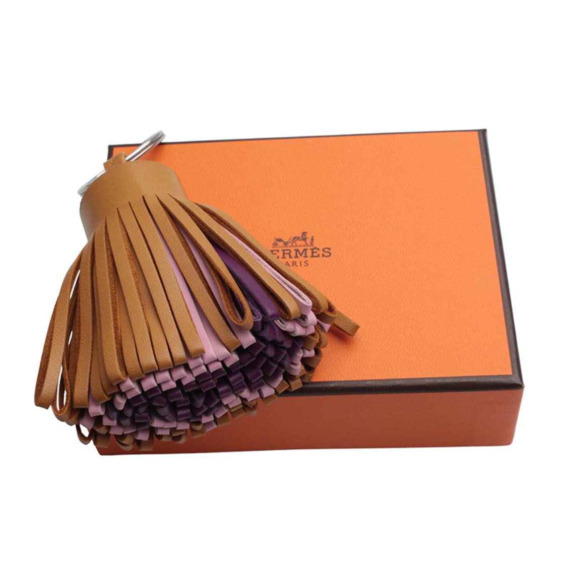 에르메스 골드 로즈 사쿠라 울트라 바이올렛 폼폼 테슬 키링 상품이미지5