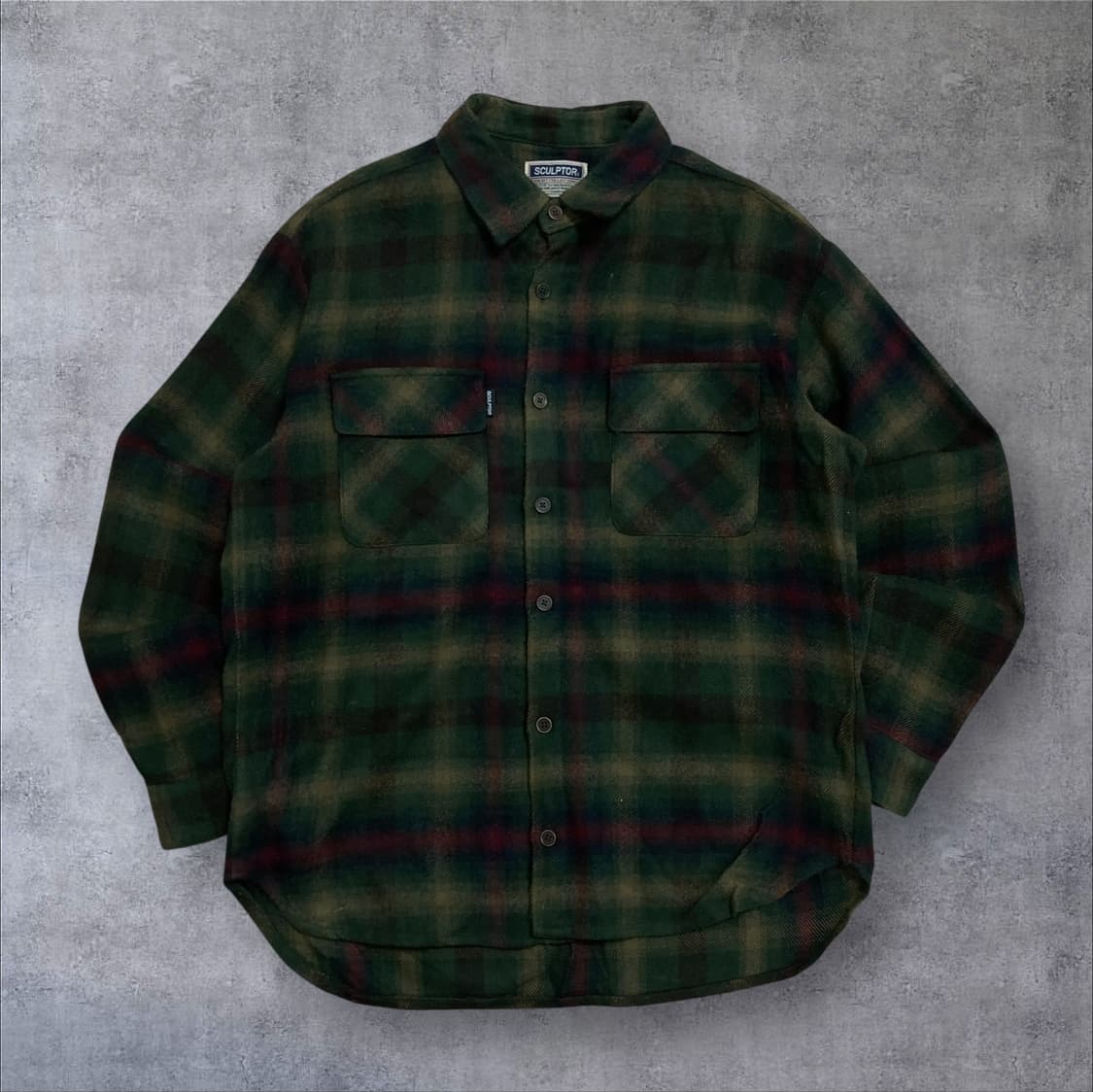 스컬프터 레트로 믹스 컬러 체크 셔츠 상품이미지1