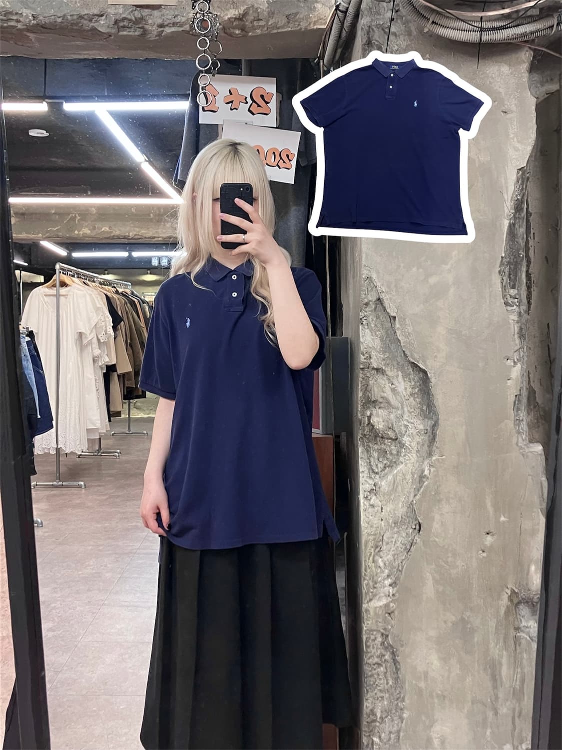 폴로 랄프로렌 카라 반팔 티셔츠 네이비 XL #csz4099 상품이미지1